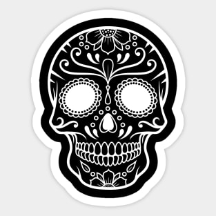 Day of the Dead Skull White Sticker